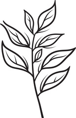 Verdant Vision Black Vector Leaf Icon Leafy Lines Plant Leaves Logo Design