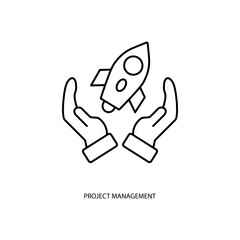 project management concept line icon. Simple element illustration. project management concept outline symbol design.