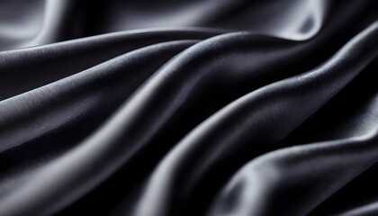 Obraz premium Mid dark gray silk texture, wavy, smooth