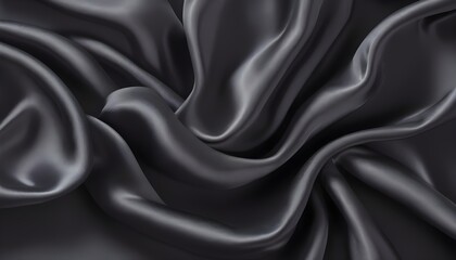 Fototapeta premium Mid dark gray silk texture, wavy, smooth