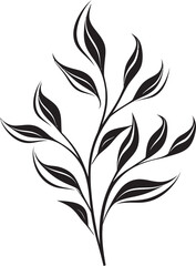 Botanical Bliss Vector Logo Icon Greenery Sketch Hand Drawn Leaf Graphic