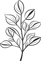 Natures Sketchbook Plant Leaves Logo Design Greenery Sketch Vector Emblem Badge