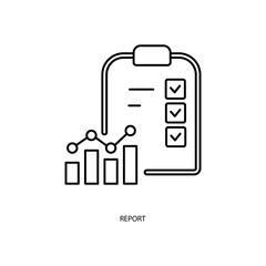 report concept line icon. Simple element illustration. report concept outline symbol design.
