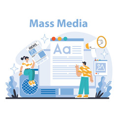 Mass media concept. Flat vector illustration.