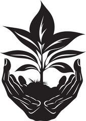 Botanic Bond Living Plant Icon Badge Natures Touch Black Vector Graphic