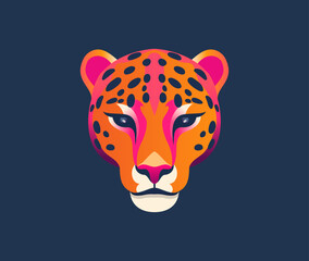 Leopard head Vector Wild cat emblem design	