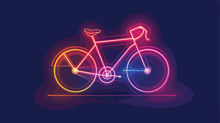 A graphic neon icon illustration of a cycle isolated