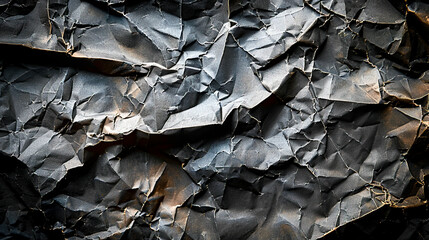Textured Crumpled Paper Wall, an Abstract Expression in Blue created with Generative AI technology