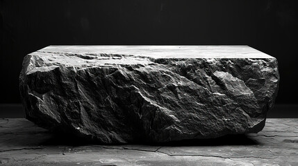 Monolithic Stone Slab in High Contrast, a Symbol of Strength created with Generative AI technology
