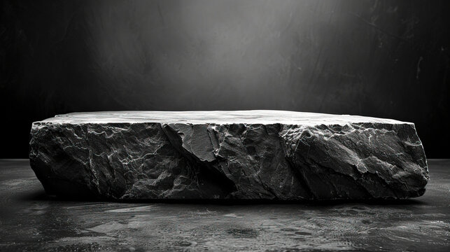 Monolithic Stone Slab in High Contrast, a Symbol of Strength created with Generative AI technology
