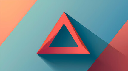 A clean and precise inverted triangle, depicted in a minimalist flat vector style, its edges sharp and its colors bold, appearing incredibly lifelike in high definition