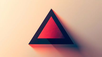 A clean and precise inverted triangle, depicted in a minimalist flat vector style, its edges sharp...