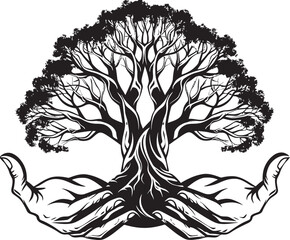 Greenery Touch Vector Logo Design Flora Feel Black Vector Icon