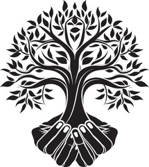 Greenery Grip Vector Logo Design Flora Feel Black Vector Icon