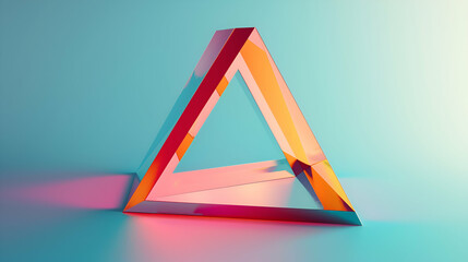 A single inverted triangle, rendered with simplicity and elegance in a flat vector design, its geometry flawless and its colors vibrant, captured with stunning detail by an HD camera