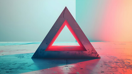 A single inverted triangle, rendered with simplicity and elegance in a flat vector design, its geometry flawless and its colors vibrant, captured with stunning detail by an HD camera