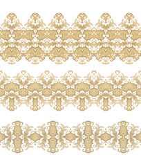Fototapeta premium Seamless Golden border ornament, on white background, ornamental decor