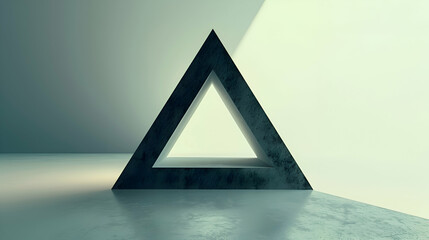 A sleek upside down triangle, presented in a flat vector format, its design minimalistic yet...