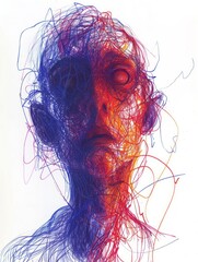 Illustration of Antisocial Personality Disorder Generative AI - obrazy, fototapety, plakaty