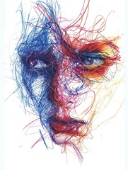 Illustration of Antisocial Personality Disorder Generative AI - obrazy, fototapety, plakaty