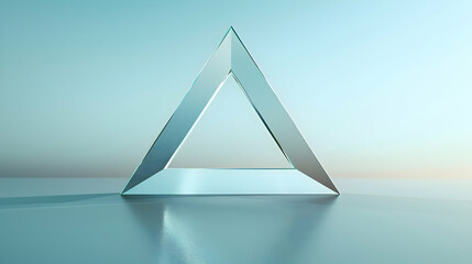 One minimalist inverted triangle, presented in a flat vector format, its lines smooth and its proportions immaculate, portrayed with breathtaking realism in high definition