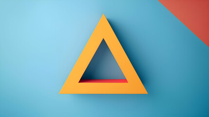 One simple upside down triangle, rendered in a flat vector design, with sharp edges and vibrant...
