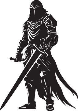 recommend clip art: Legacy of Valor Knight Soldiers Raised Sword Icon in Black Vector Design Majestic Guardian Black Logo Design with Knight Soldier Raised Sword Vector