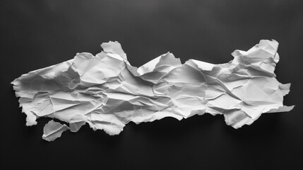 Abstract Crumpled White Paper Against a Dark Background