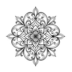 Fototapeta premium Circular pattern in form of mandala for Henna, Mehndi, tattoo, decoration. Decorative ornament in ethnic oriental style