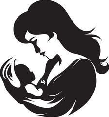 Cherished Guardian Vector Black Emblem of Motherhood Everlasting Devotion Iconic Black Logo Design of Maternal Bond
