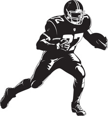 Touchdown Technician Vector Graphic of Scoring Expert in Black Blitz King Iconic Black Logo Design of Pass Rusher