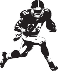Everlasting Support Vector Graphic of NFL Player in Black Cherished Connection Iconic Black Logo Design of NFL Player Icon