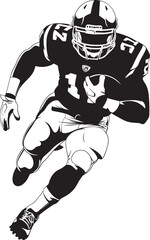 Protective Embrace Vector Graphic of NFL Player Icon in Black Eternal Comfort Iconic Black Logo Design of Rising NFL Talent