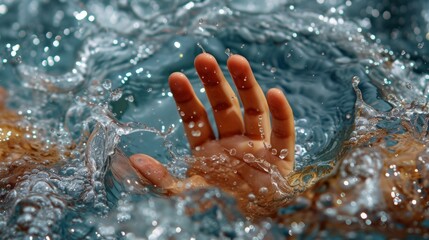 Hand Rising from Water