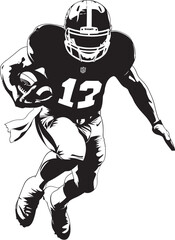 Cherished Guardian Iconic Black Logo Design of NFL Player Icon Enduring Affection Black Emblem of Rising NFL Talent