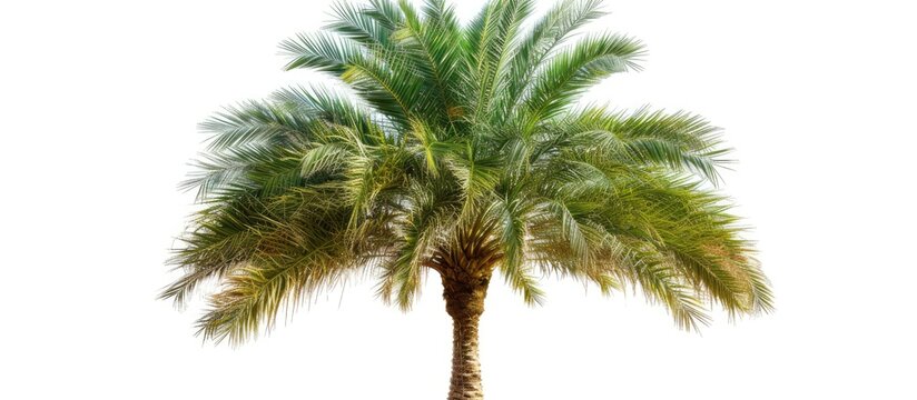 A striking Exotic Wild Date Palm Tree is showcased against a pristine white background, highlighting its lush leaves and impressive longevity. The tree stands out with its unique charm and natural