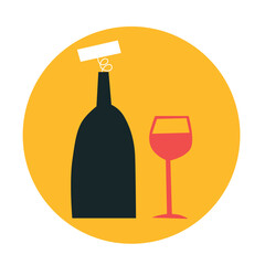 Wine logo. Vector. Alcohol icon. Flat style. Can be used for restaurants menu, cover, packaging.