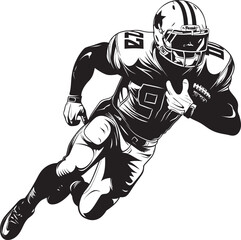 Defensive Dynamo Black Emblem of NFL Defensive Player Red Zone Raider Vector Graphic of NFL Scoring Machine