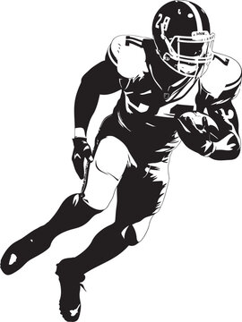 Touchdown Titan Iconic Black Logo Design of Football Star Defensive Dynamo Black Emblem of NFL Defensive Player