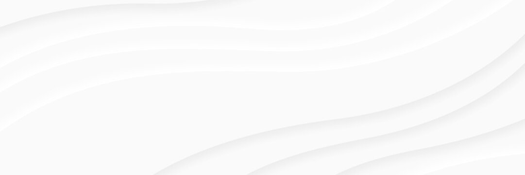 Abstract white background with wave pattern, vector wall with wave texture. White geometric wavy ripple line background with textured surface for tile or interior panel