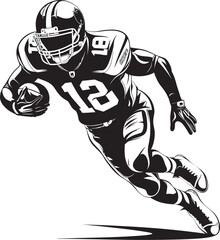 End Zone Exultation Black Emblem of NFL Touchdown Jubilation Gridiron Glory Vector Graphic of NFL Football Triumph