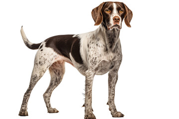 Engaged Pointer Dog with Alert Ears Isolated on Transparent Background