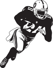 Pigskin Prince Iconic Black Graphic of NFL Football Star Field Phenom Vector Black Emblem of Rising NFL Talent
