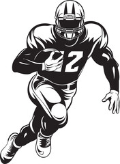 Tackle Machine Iconic Black Emblem of NFL Defensive Player Red Zone Raider Vector Black Logo Design of NFL Scoring Sensation