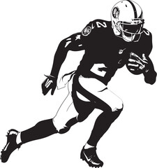 Field Phenomenon Vector Black Emblem of NFL Star in Action Touchdown Tempest Iconic Black Logo Design of NFL Scoring Storm