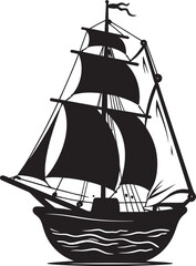 Bottled Nautical Splendor Black Logo Design of Old Sailboat Artifact Vintage Maritime Memorabilia Iconic Black Emblem of Seafaring Keepsake