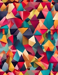 Colorful wallpaper image depicting diferent colorful shapes Generative Ai