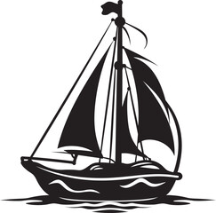 Timeless Maritime Souvenir Vector Graphic of Antique Sailboat in Glass Vintage Nautical Treasure Black Emblem of Old Ship in a Bottle