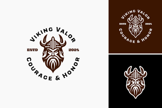 Viking church logo with traditional Scandinavian design, ideal for religious organizations, historical societies, or cultural events related to Nordic heritage.