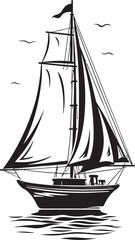 Nautical Nostalgia Vector Black Emblem of Sailing Memories Bottled Brigantine Iconic Black Logo Design of Classic Sailboat